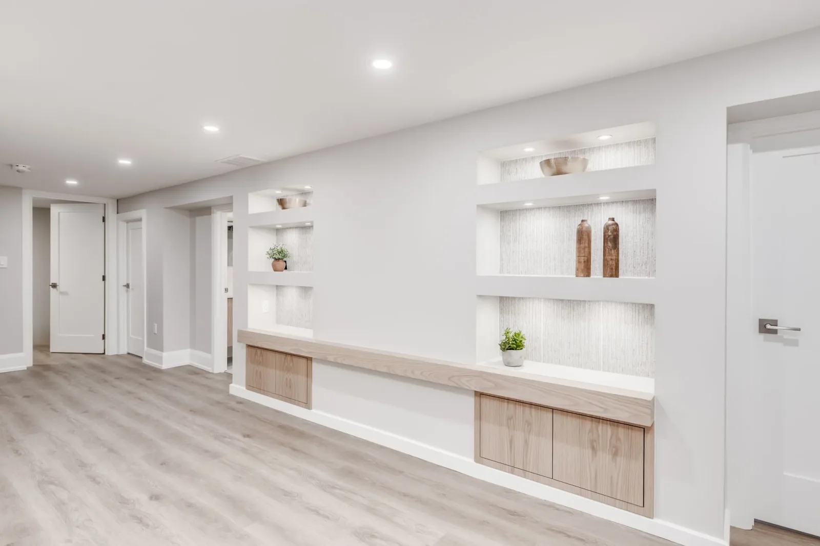 Finished basement apartment interior in a Toronto home, completed by Waterfront Home Improvements