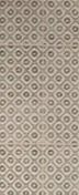 Close-up of a textured fabric with geometric diamond pattern in neutral tones.