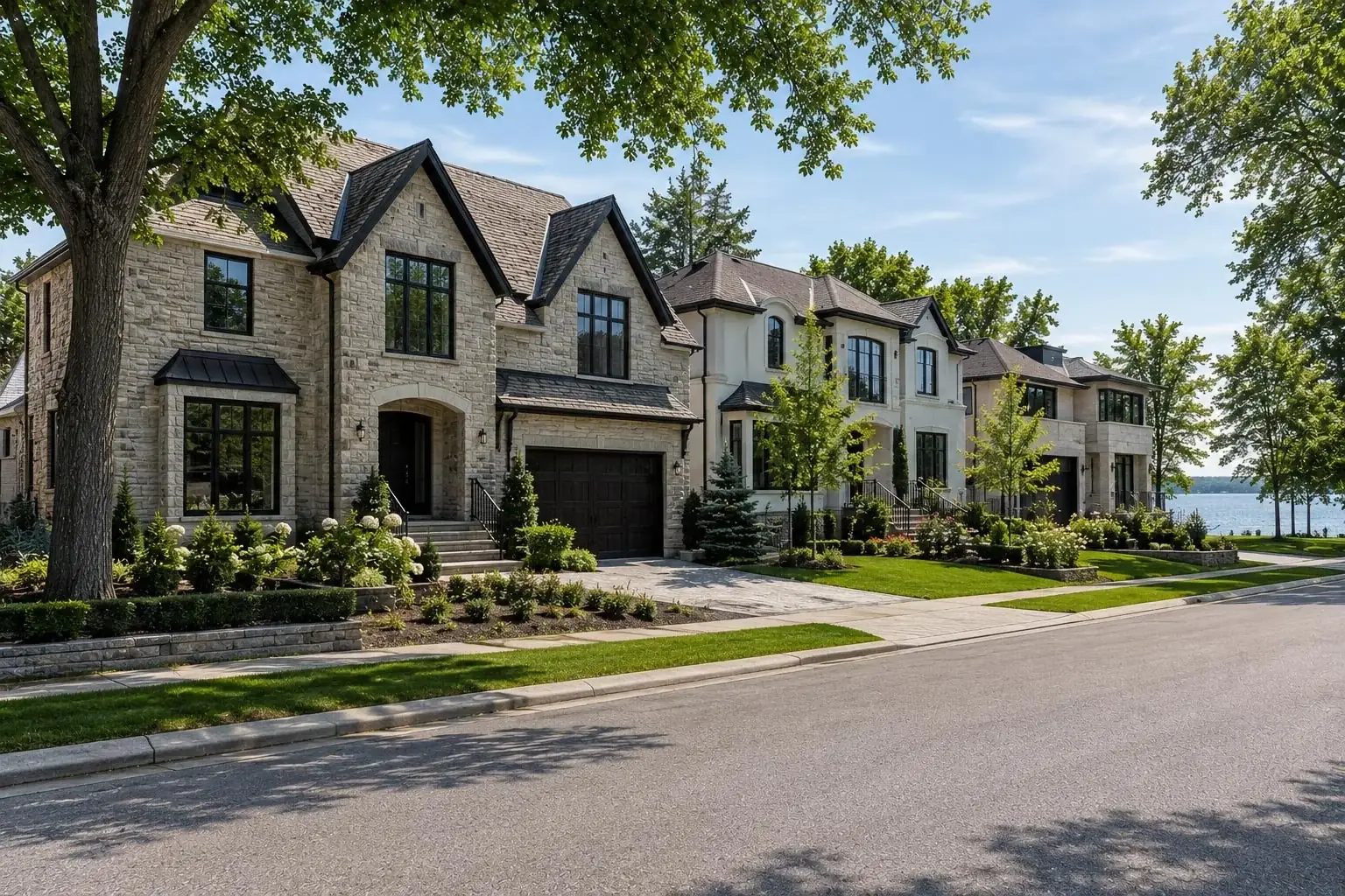 Established waterfront homes and estates in south Mississauga.