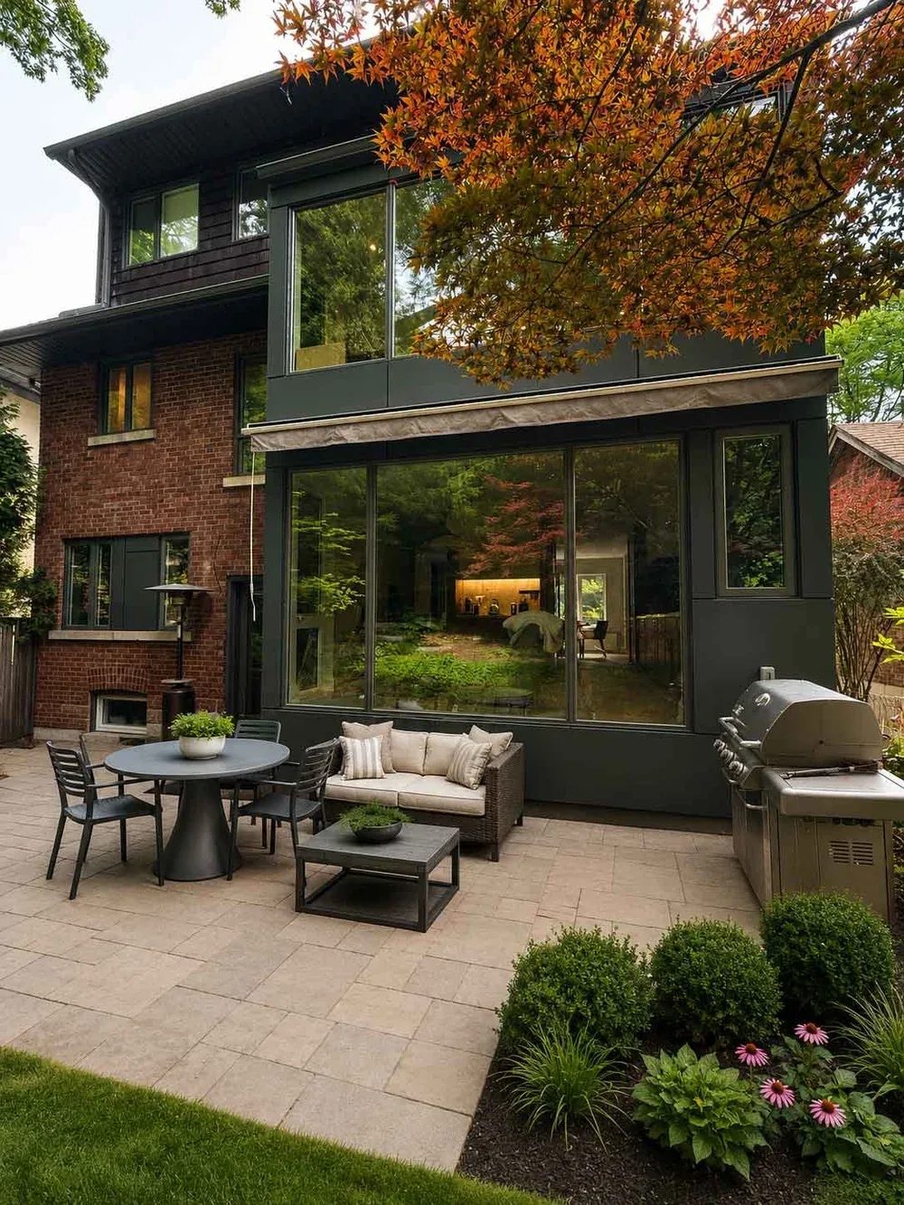 Completed rear addition on a detached century home in High Park.