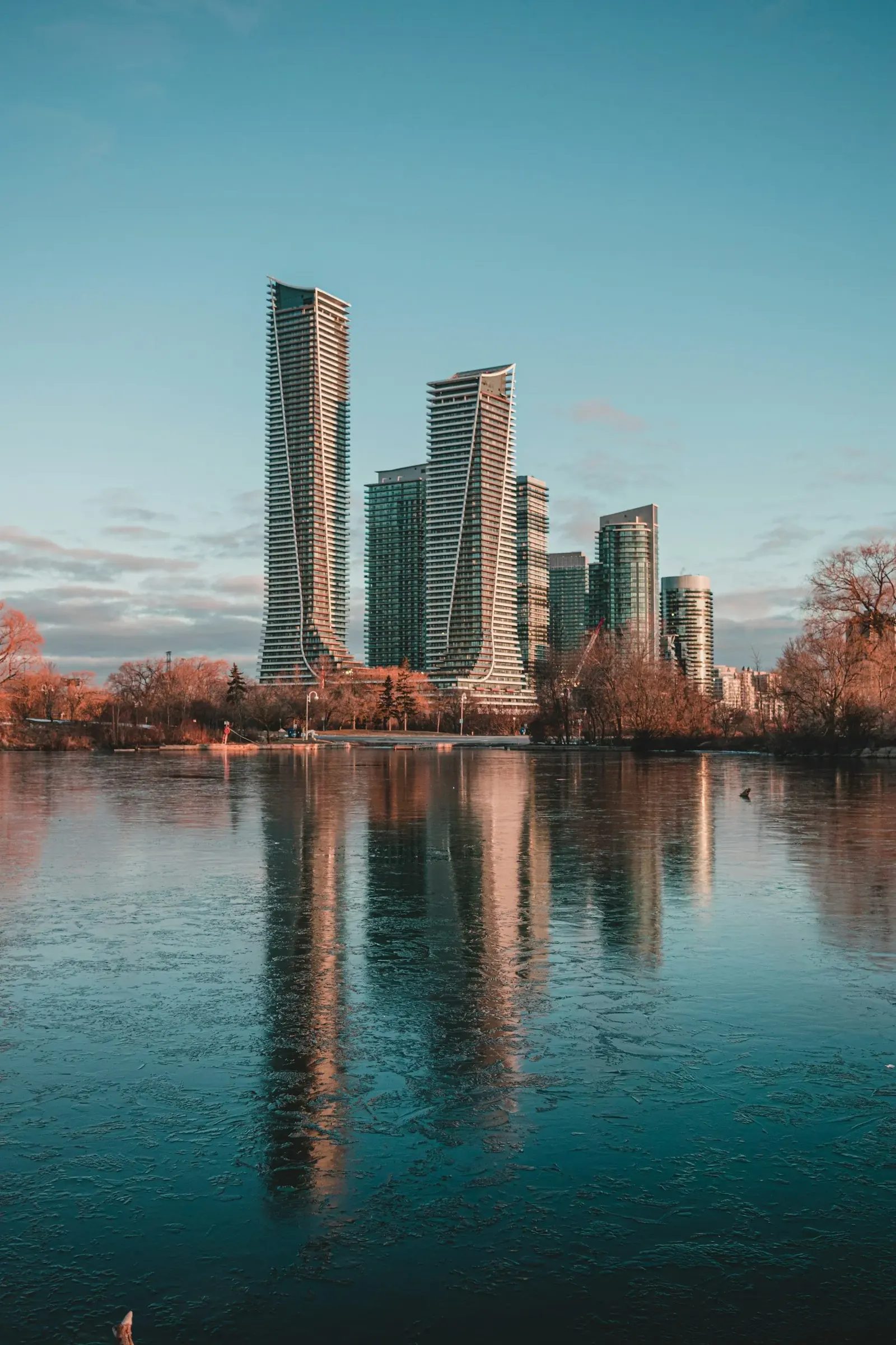 High-rise residential buildings along the Etobicoke lakeshore.