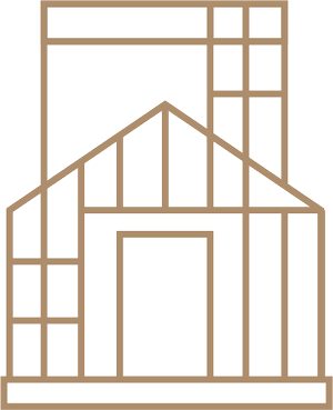 Frame of a house with a second level