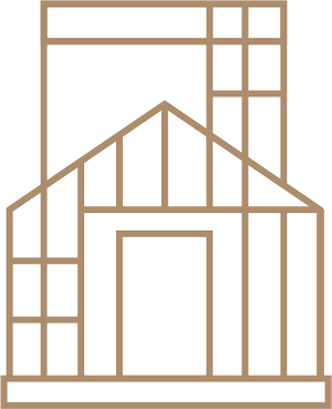 Frame of a house with a second level