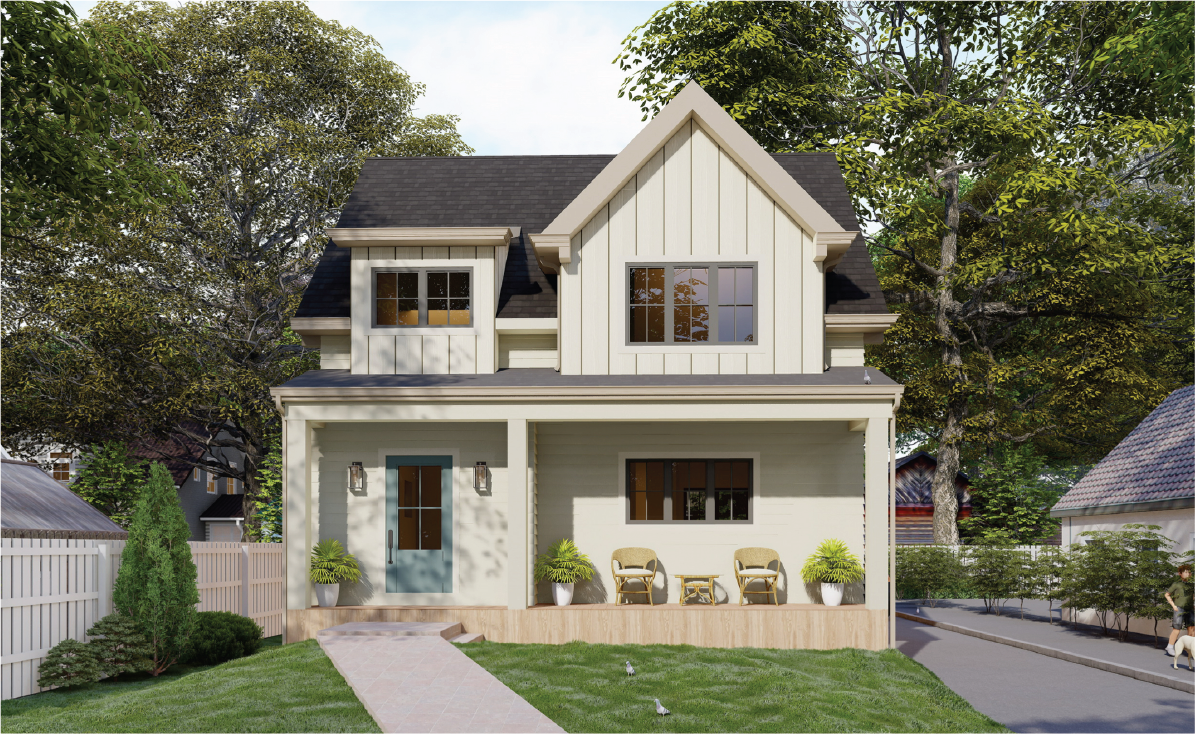3D rendering of a residential interior produced by Waterfront's design studio.